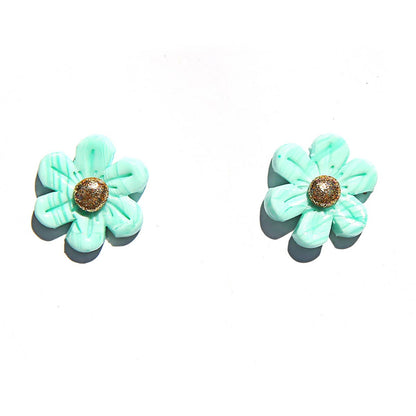 Kingston Stud Earrings, Large Mint Daisy