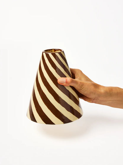 Jones & Co Jester Vase, Chocolate Swirl