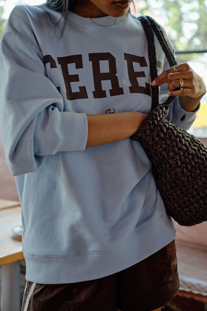 Ceres Life Isla Oversized Slouchy Crew, Chalk Blue