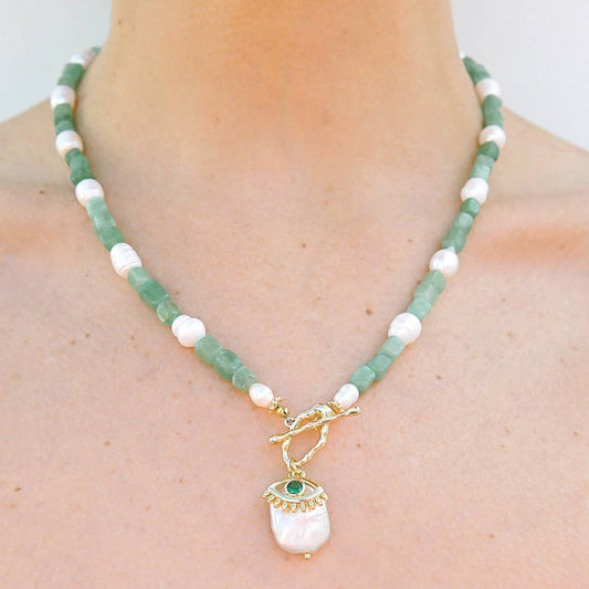 Kingston Fob Necklace, Quartz and Freshwater