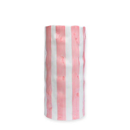 Noss & Co Large Stripe Vase, Pink