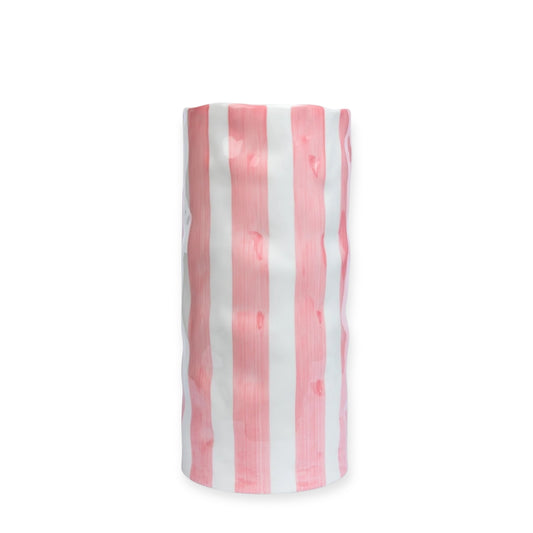 Noss & Co Large Stripe Vase, Pink