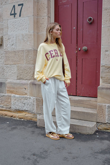 Ceres Life Isla Oversized Slouchy Crew, Butter