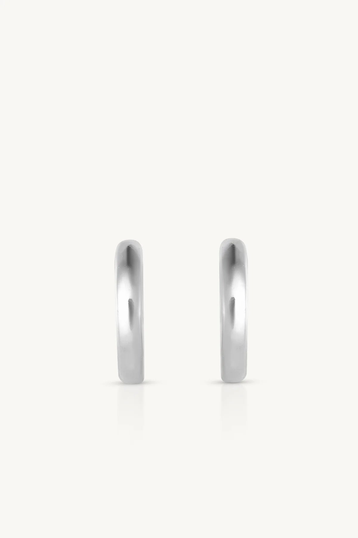 ToniMay Polished Huggies, Small Silver