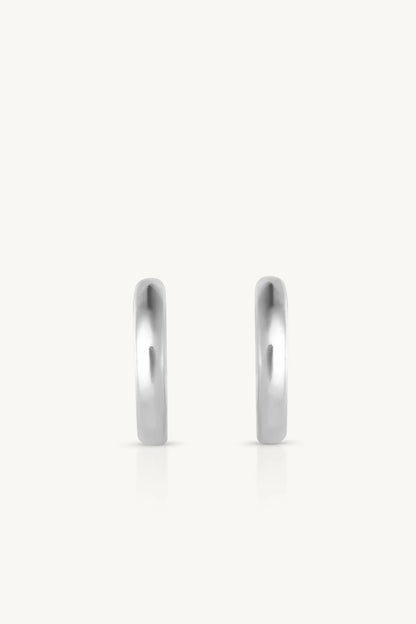 ToniMay Polished Huggies, Small Silver