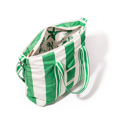 Business and Pleasure The Cooler Tote, Crew Canyon Green Stripe