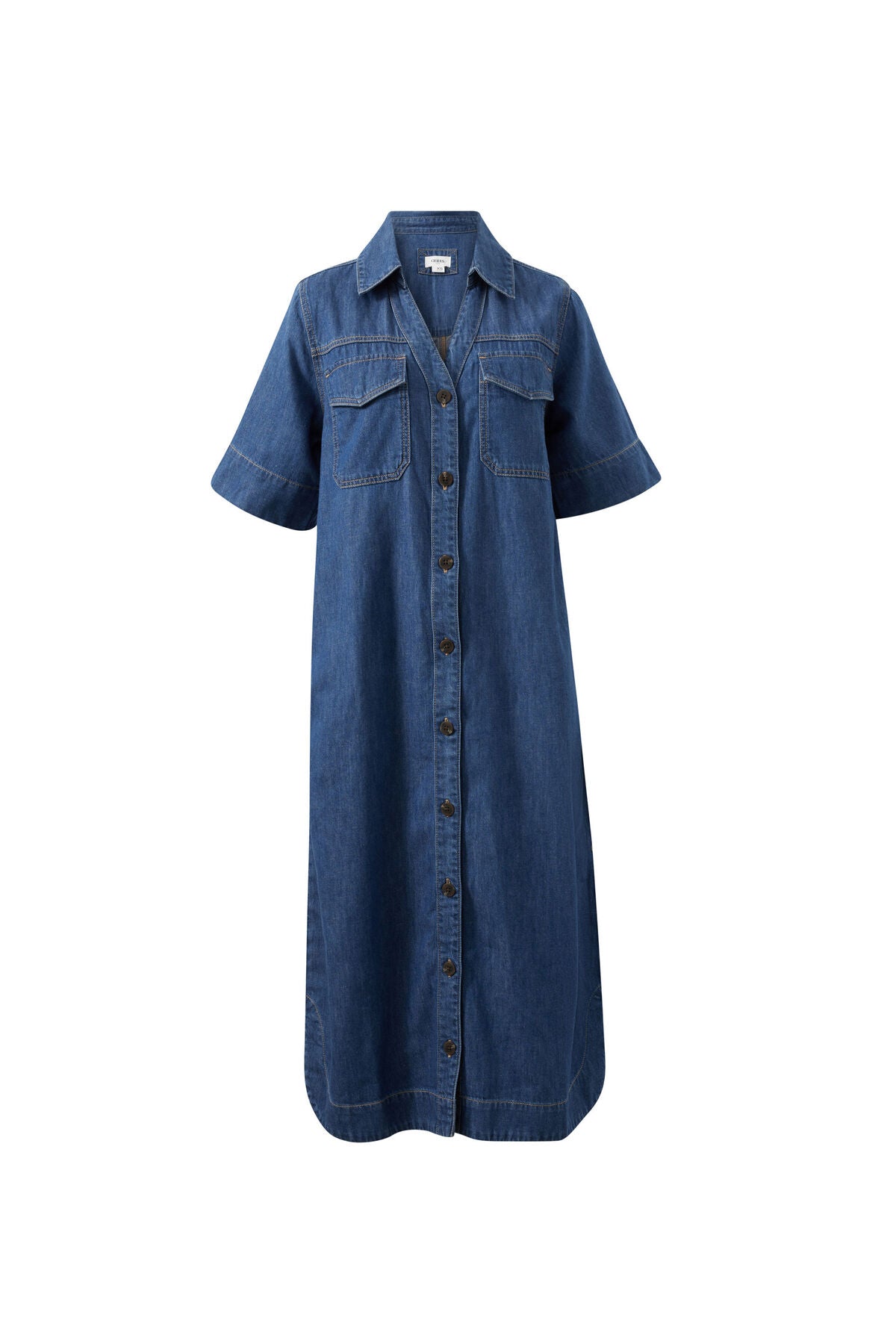 Ceres Life Sloane Short Sleeve Midi Dress, True Indigo