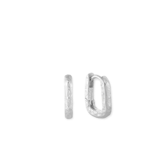 ToniMay Paperclip Textured Huggies, Small Silver