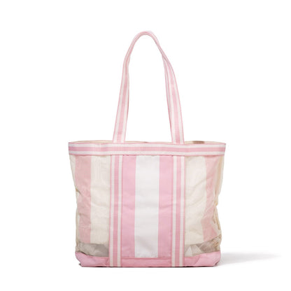 Business and Pleasure The Mesh Beach Bag, Crew Pink Stripe