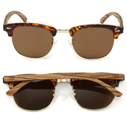 Soek Banjo Sunglasses, Brown Polarised Lens l Walnut Arms