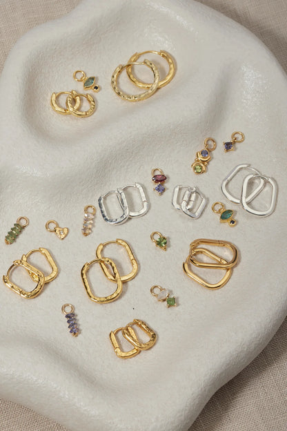 ToniMay Paperclip Textured Huggies, Small Gold