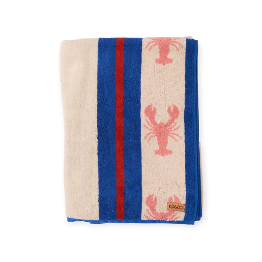 Kip & Co Terry Beach Towel, Lobster Fan Club
