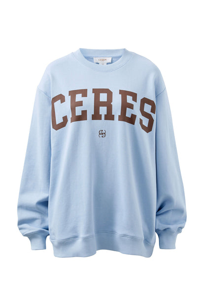 Ceres Life Isla Oversized Slouchy Crew, Chalk Blue