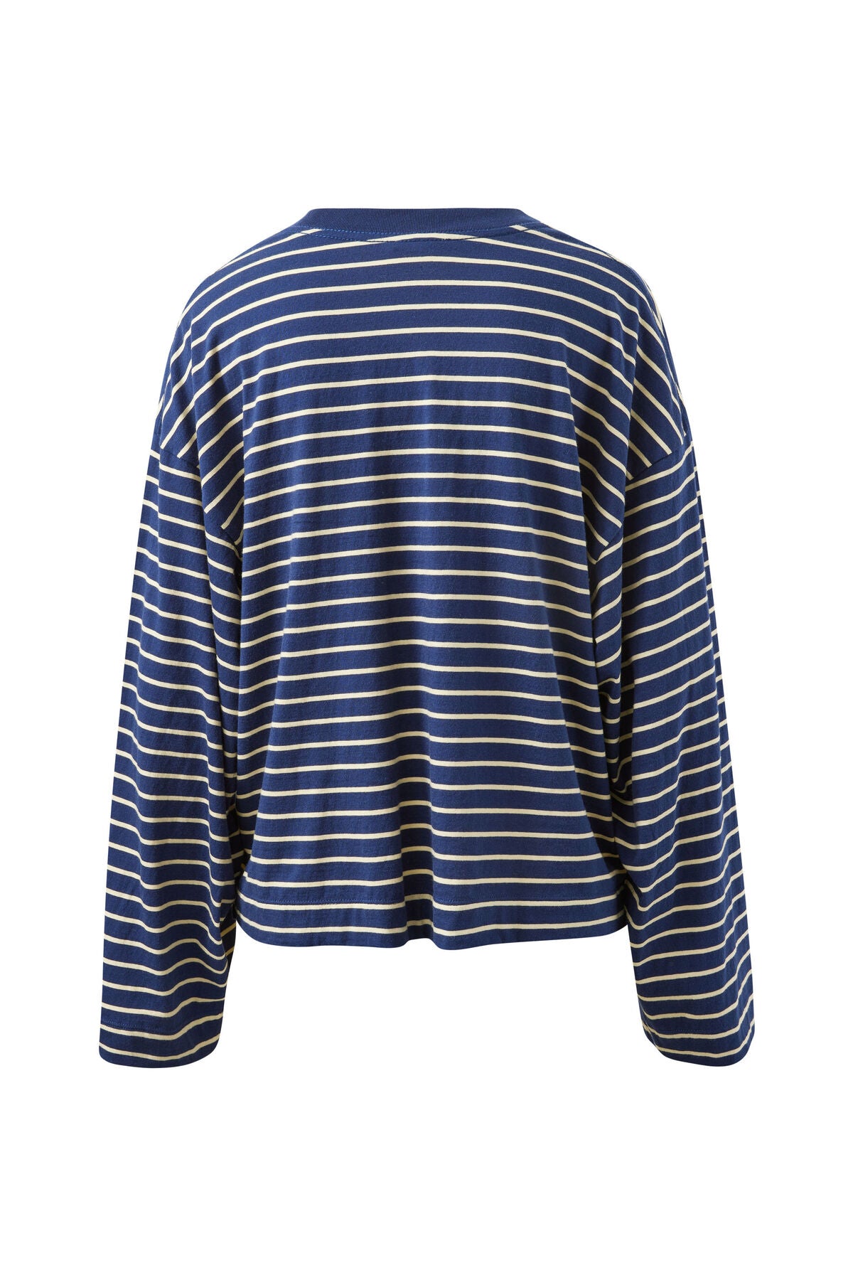 Ceres Life Beau Long Sleeve Slouchy Tee, Heritage Navy & Marshmallow Stripe