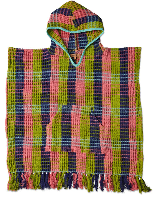 Kip & Co Kids Waffle Poncho Towel, Florida Tartan
