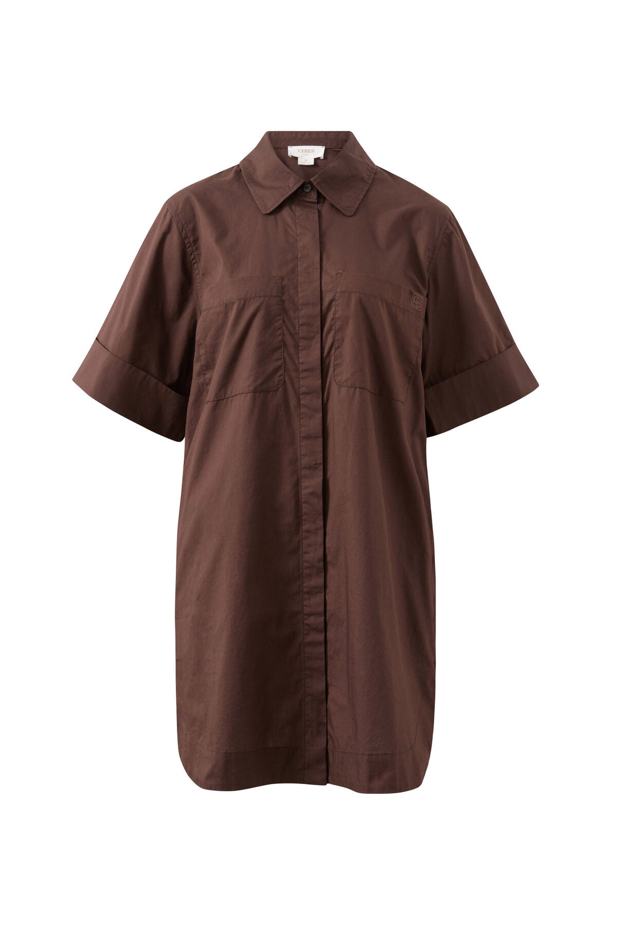 Ceres Life Sara Mini Shirt Dress, Chocolate