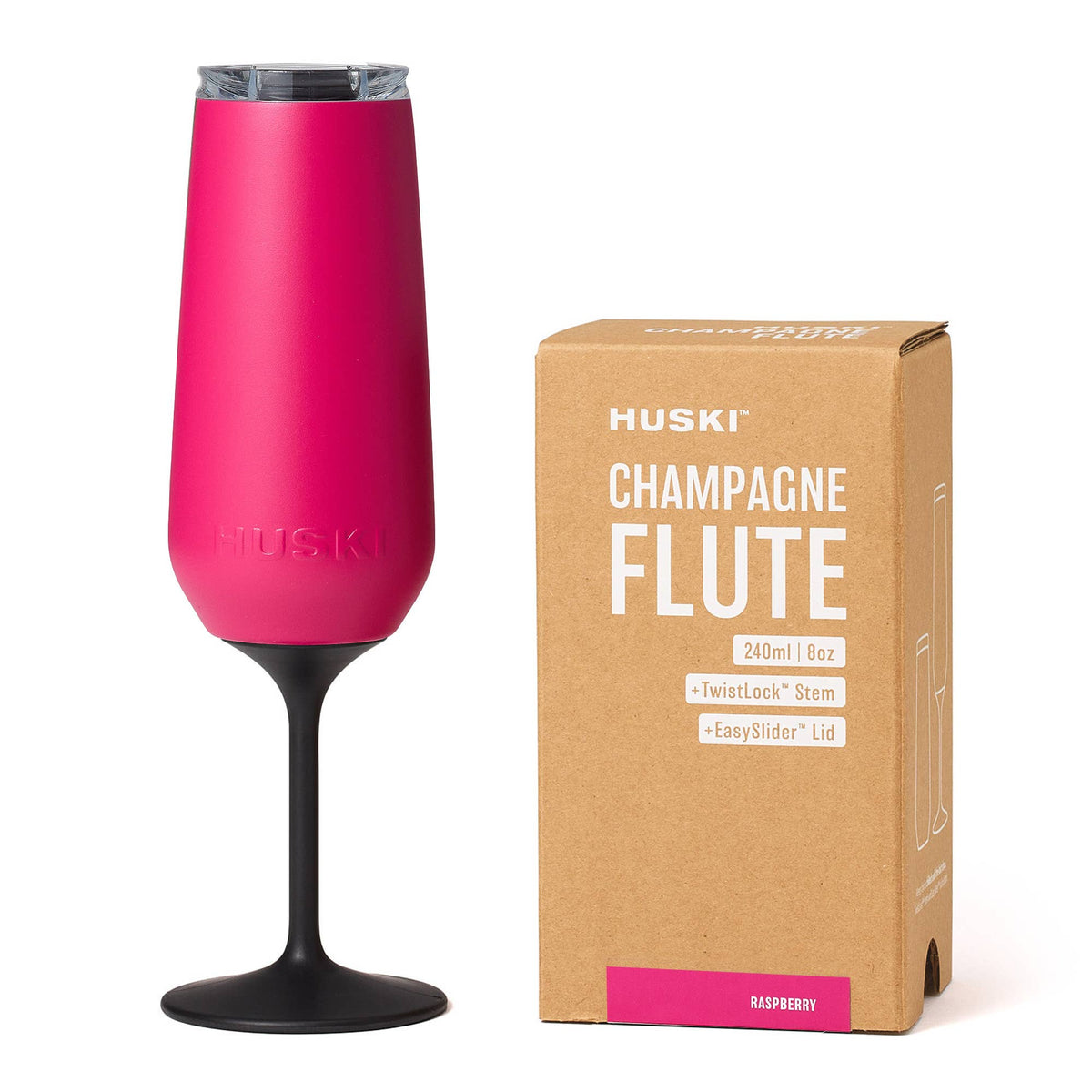 Huski Champagne Flute, Raspberry