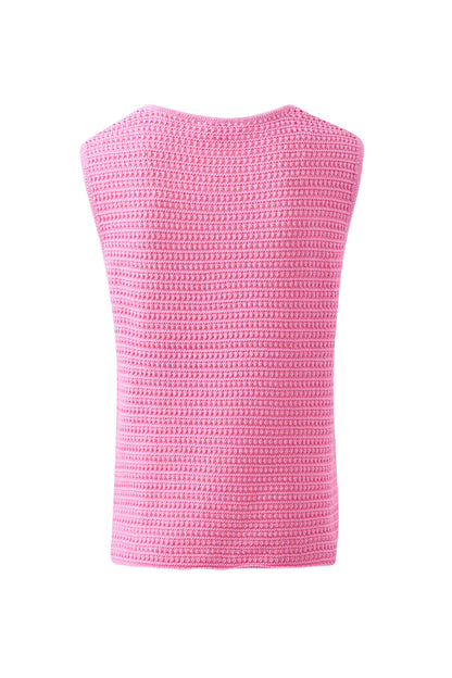 Ceres Life Margot Mesh Knit Tank, Hibiscus Pink