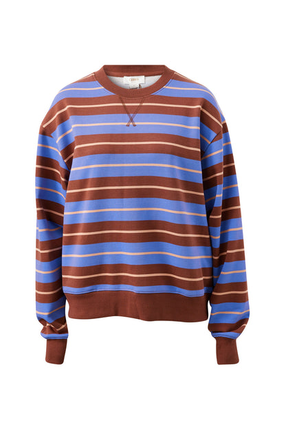 Ceres Life Romy Crew, Vintage Blue Pink Clay Burnt Toffee Stripe