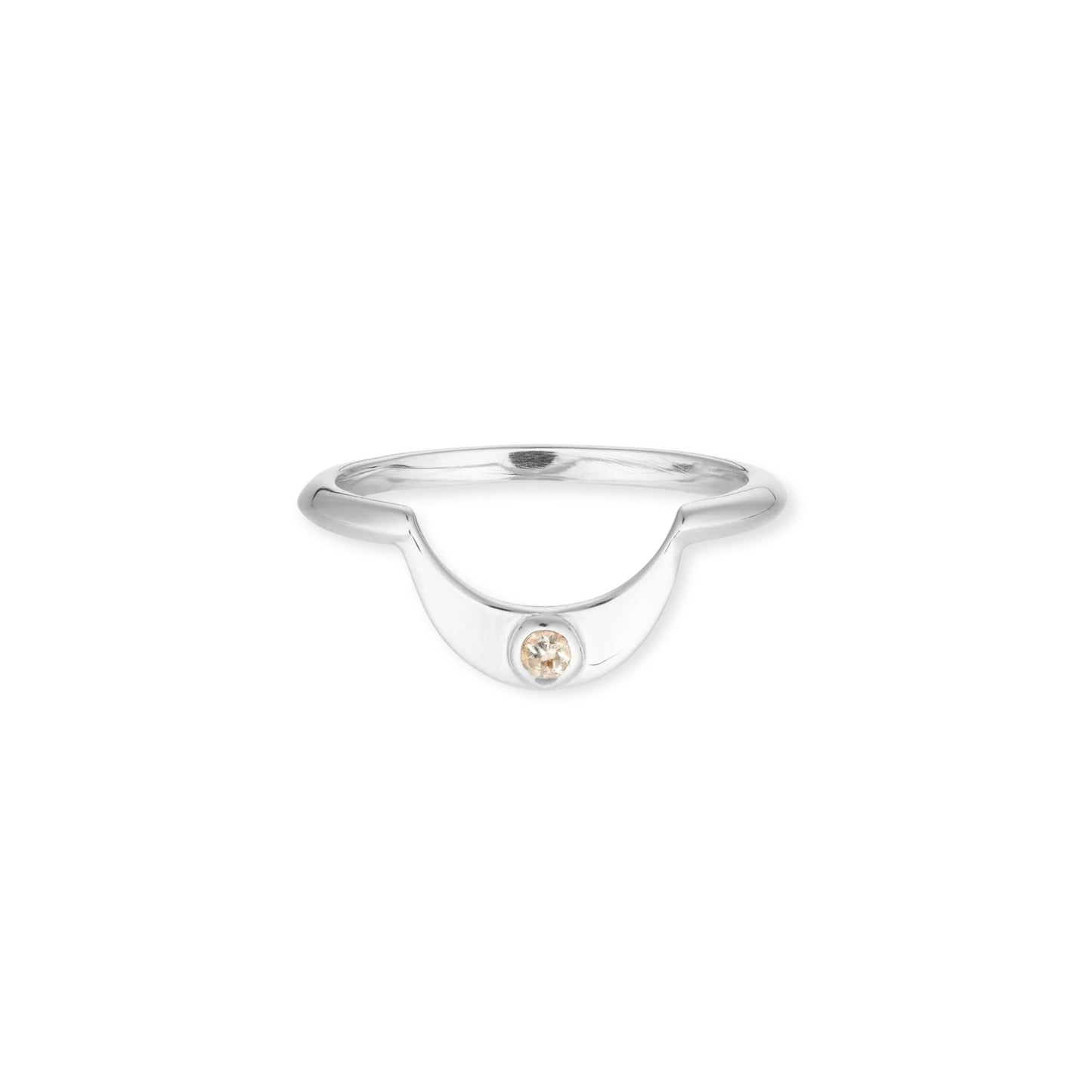 Toni May Baby Moonstone Crescent, Silver - Size 7