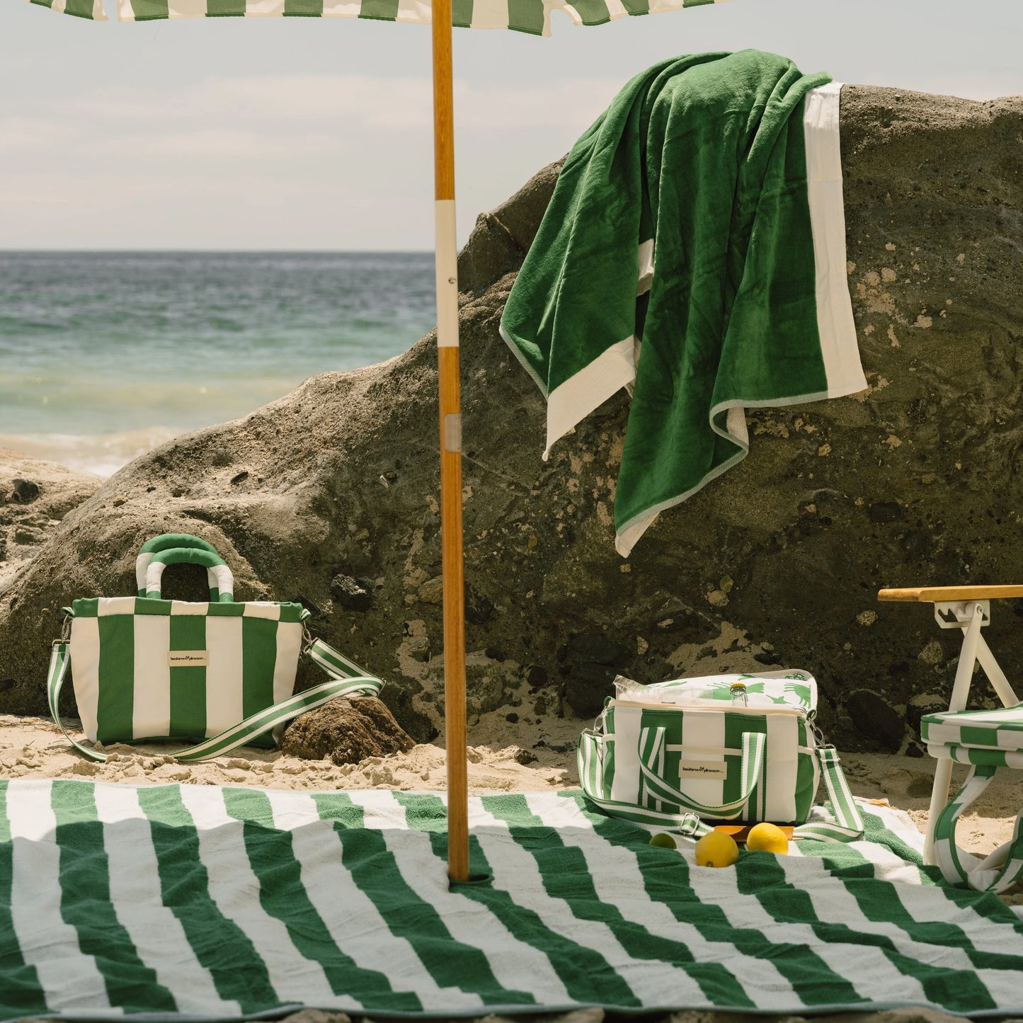 Business and Pleasure The Cloud Cooler Tote Bag, Crew Canyon Green Stripe