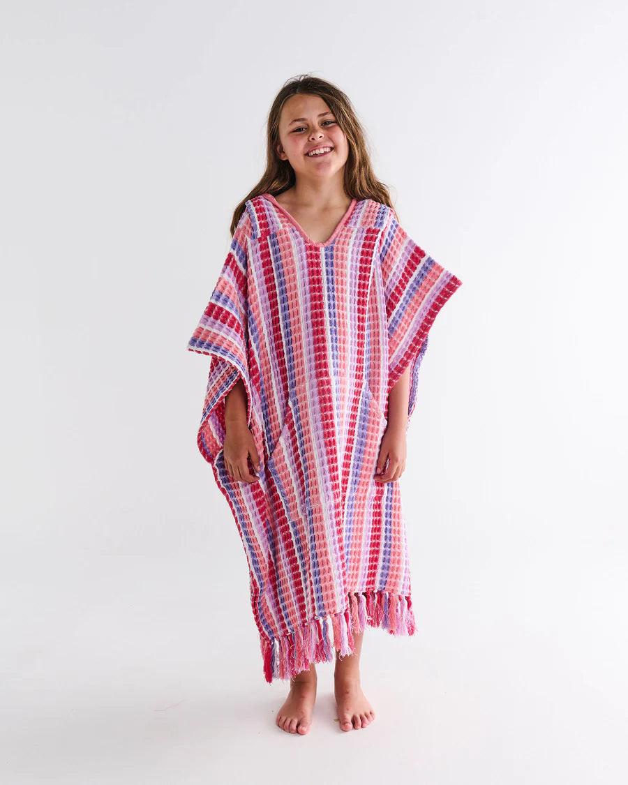 Kip & Co Kids Waffle Poncho Towel, Sorbet Soirée