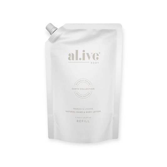 Al.ive 1L Hand & Body Lotion Refill Pouch, Mango & Lychee