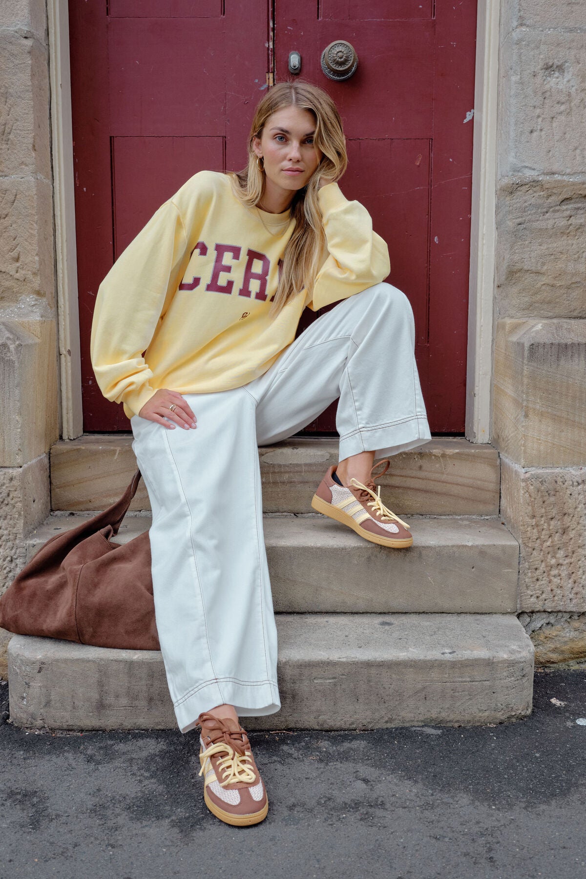 Ceres Life Isla Oversized Slouchy Crew, Butter