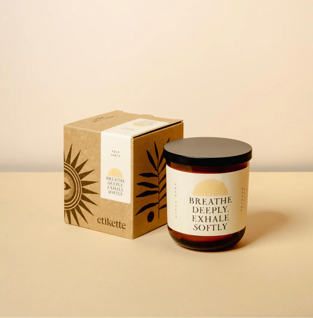 Etikette Breathe Deeply Candle, Palo Santo