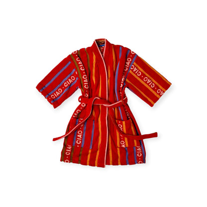 Kip & Co Terry Mini Robe, Ciao Stripe