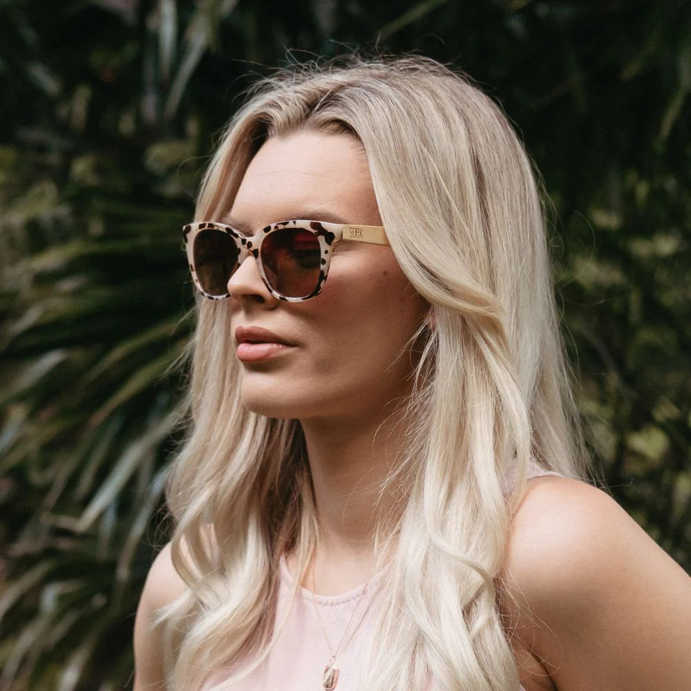Soek Lila Grace Sunglasses, Ivory Tortoiseshell