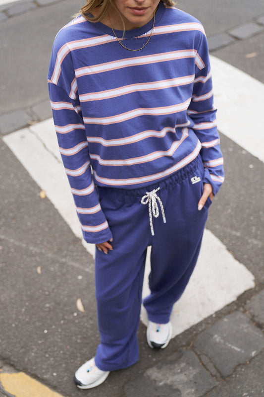 Ceres Life Jenna Tapered Trackpant, Washed Navy