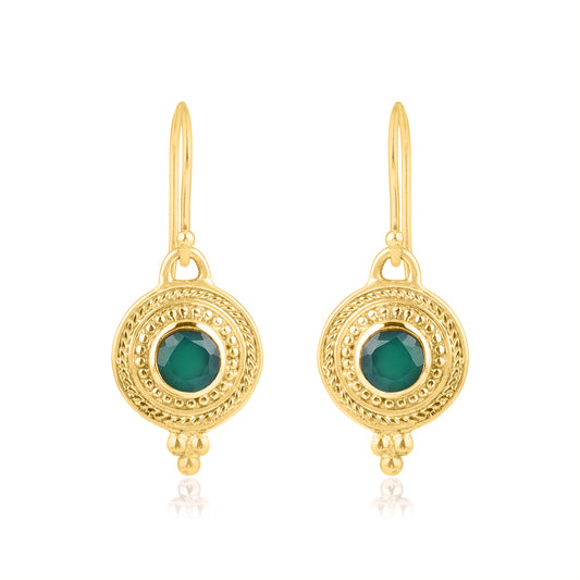 Susan Rose Santorini Cocktail Earring, Green Onyx