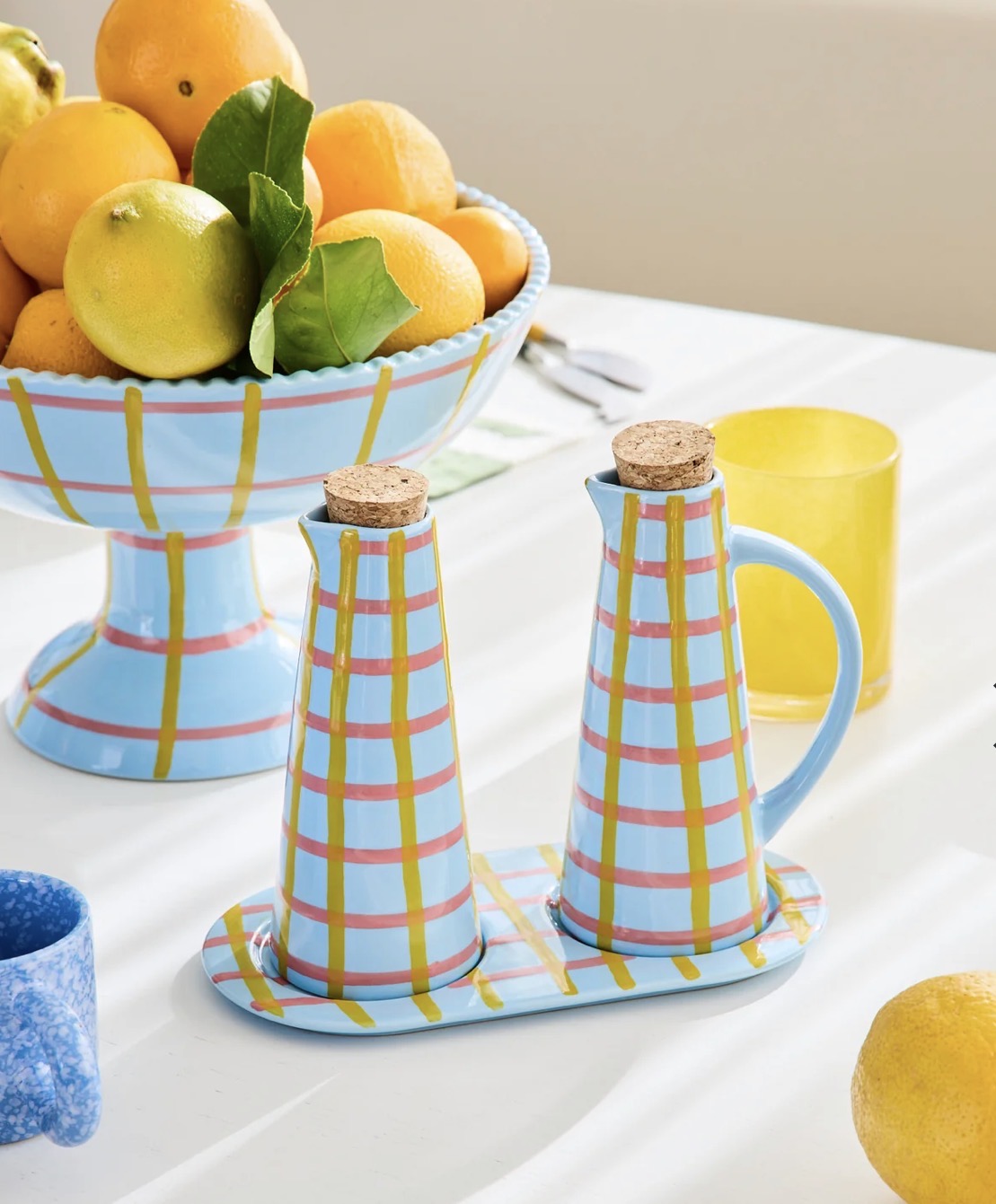 Kip & Co Oil and Vinegar Set, Callaway Tartan