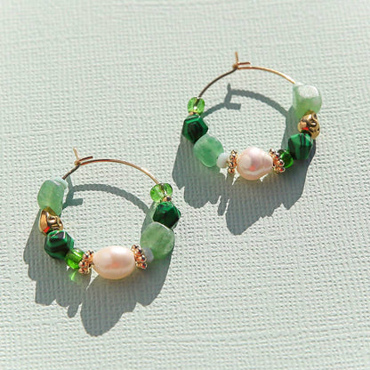 Kingston Hoop Earrings, Petite Emerald