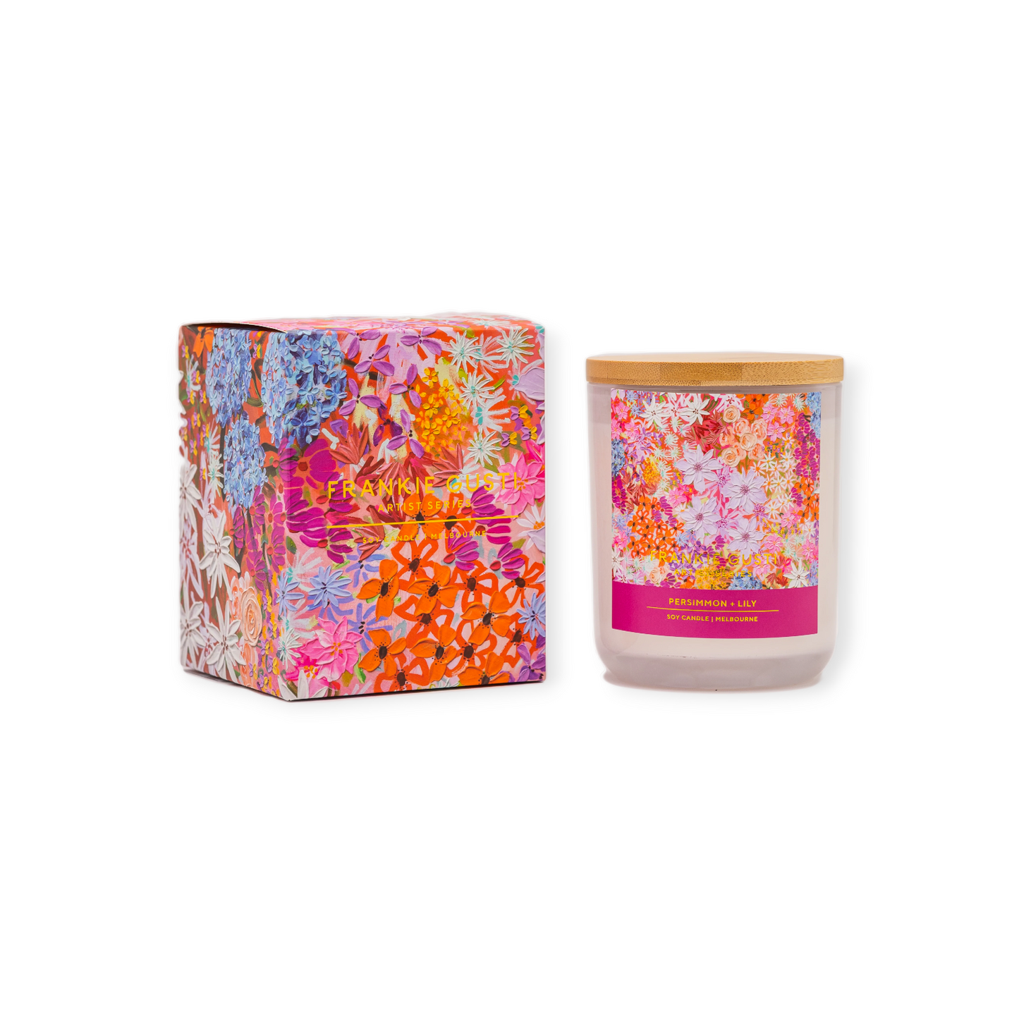 Frankie Gusti Artist Series Candle by Kelsie Rose Persimmon & Lily Soy Wax Candle