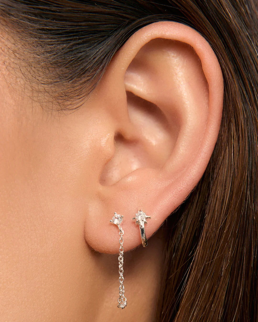 Arms Of Eve Nova Huggie Earrings, Silver