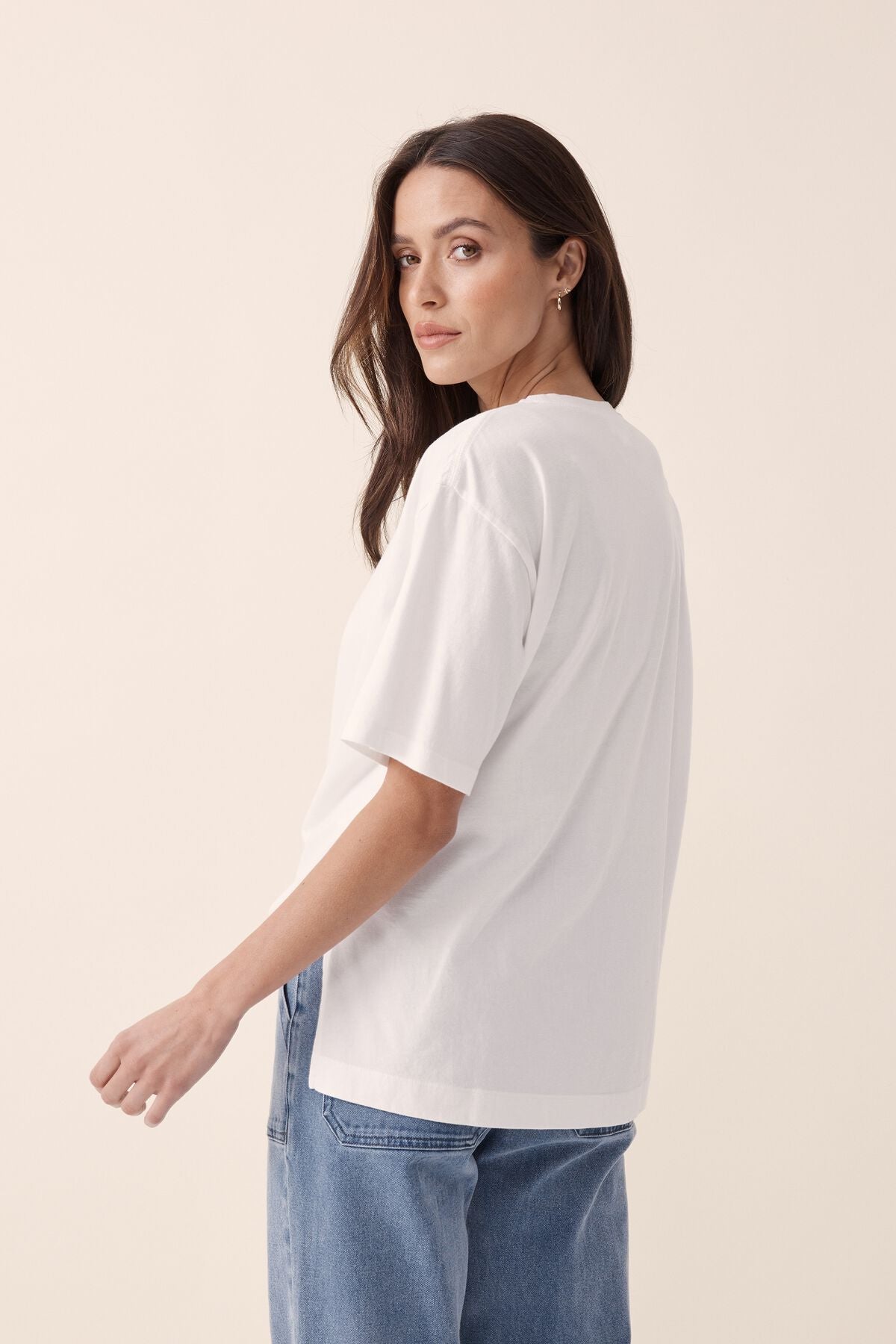 Ceres Life Slouchy Split Hem Tee, Vanilla