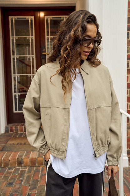 Ceres Life Annie Bomber Jacket, Ash Green