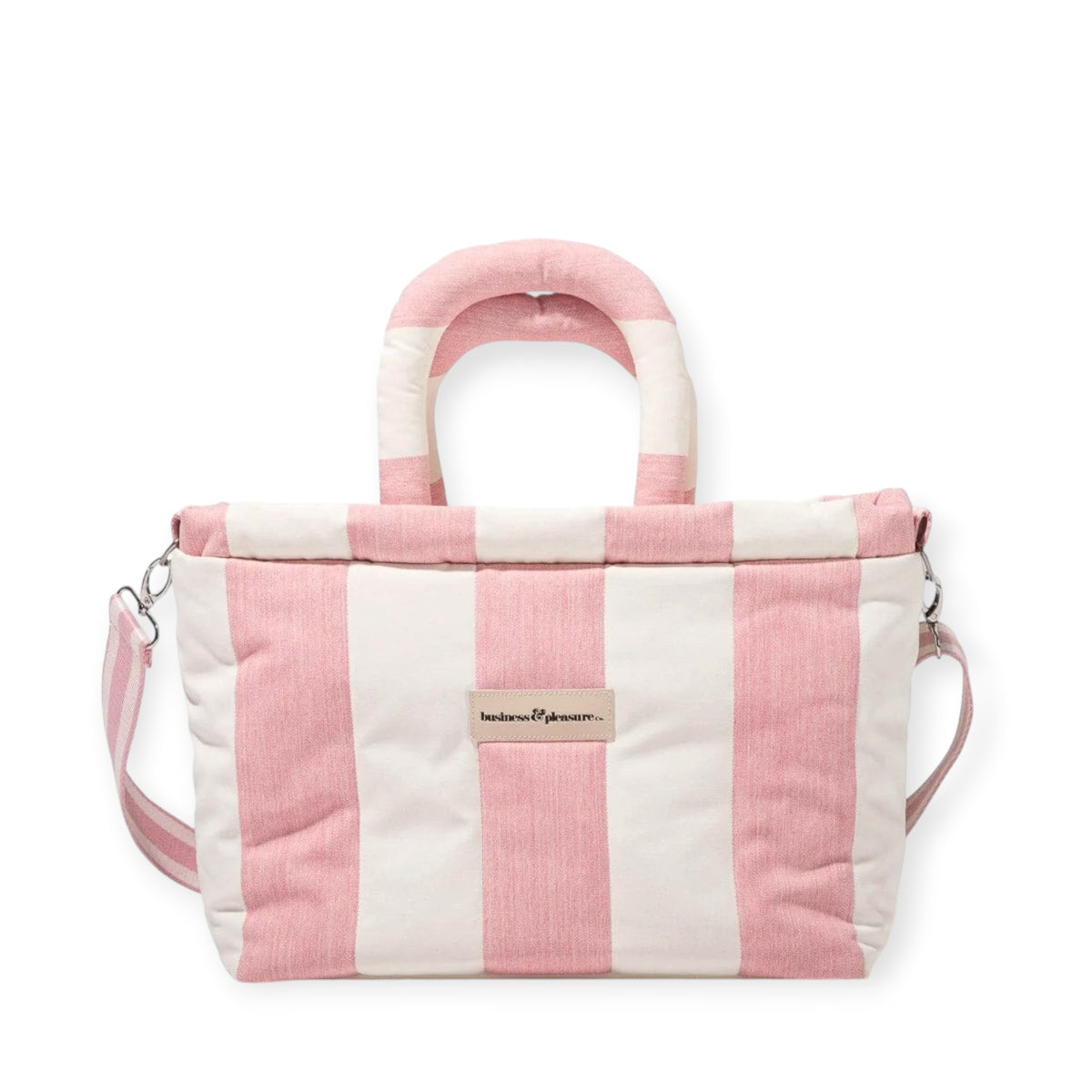 Business and Pleasure The Cloud Cooler Tote Bag, Crew Pink Stripe