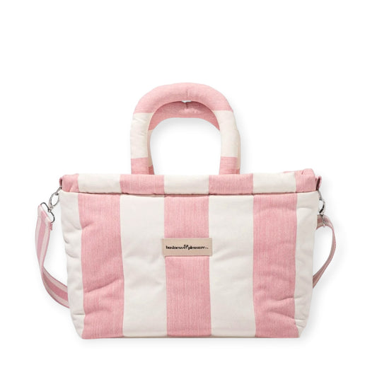 Business and Pleasure The Cloud Cooler Tote Bag, Crew Pink Stripe