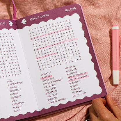Journey Of Something Word Search Pink Abstract