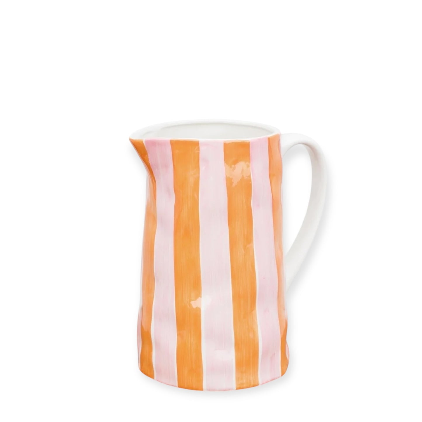 Noss & Co Medium Stripe Jug, Orange & Pink
