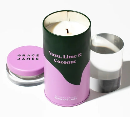 Grace and James Bloom Collection 70hr Candle, Yuzu Lime & Coconut