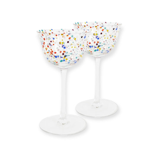 Kip & Co Party Speckle Coupe Glass, 2 Piece Set