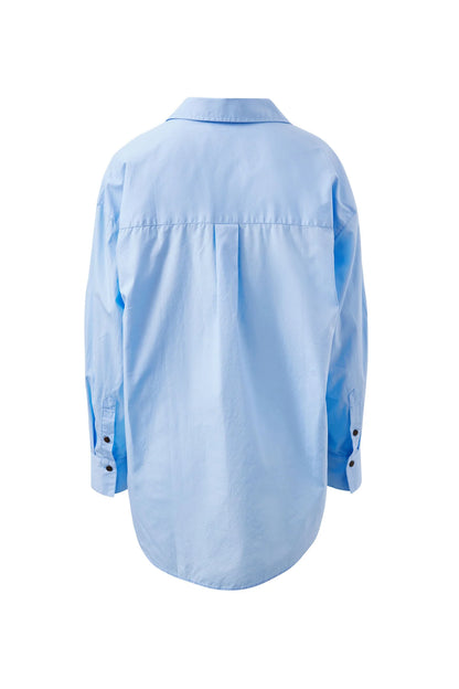 Ceres Life Peta Oversized Shirt, Sky Blue