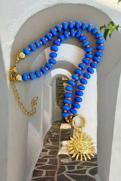Mosk Melbourne Necklace, Sole Blu