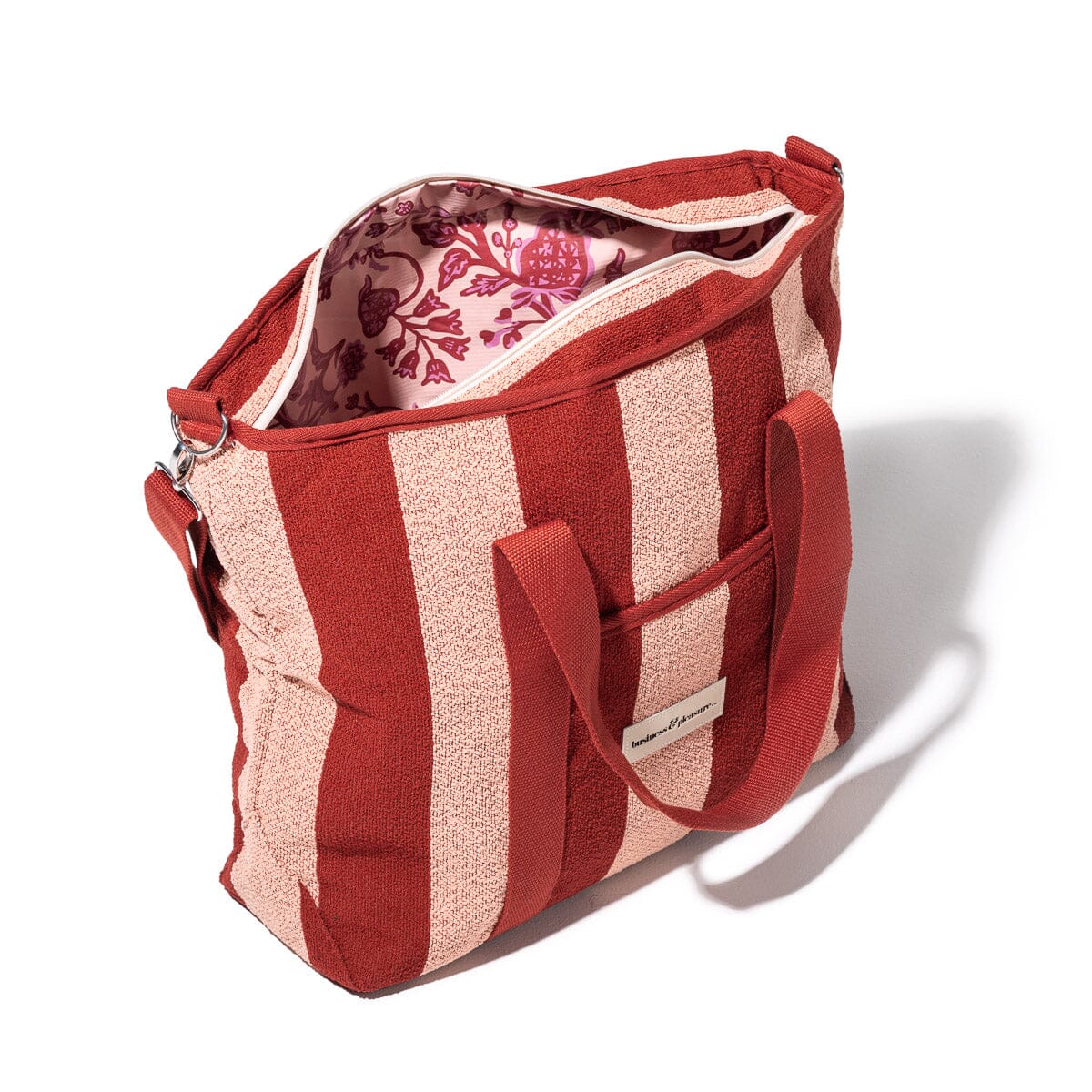 Business and Pleasure The Cooler Tote Bag, Terry Terracotta Stripe