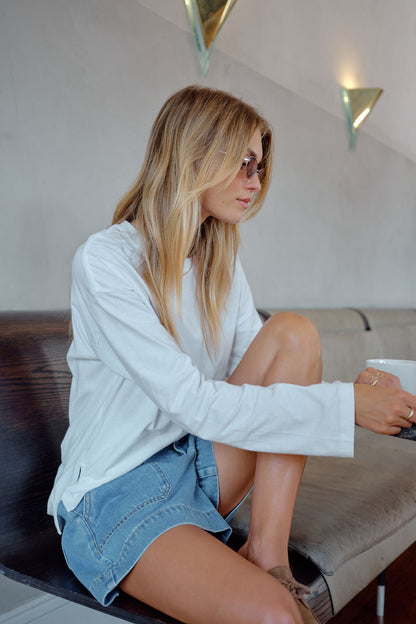 Ceres Life Scout Slouchy Long Sleeve Tee, White