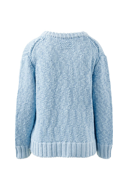 Ceres Life Sage Chunky Knit Crew, Sky Blue